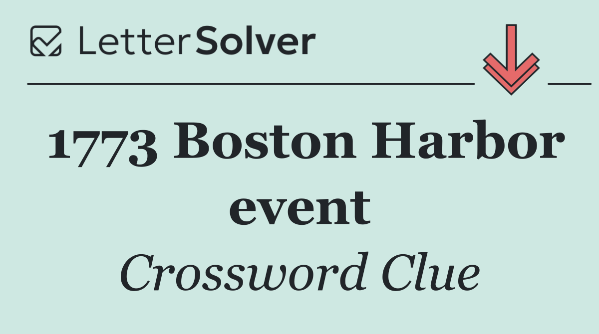 1773 Boston Harbor event