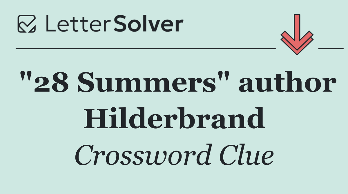 "28 Summers" author Hilderbrand