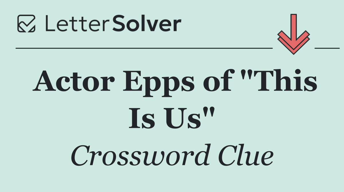 Actor Epps of "This Is Us"