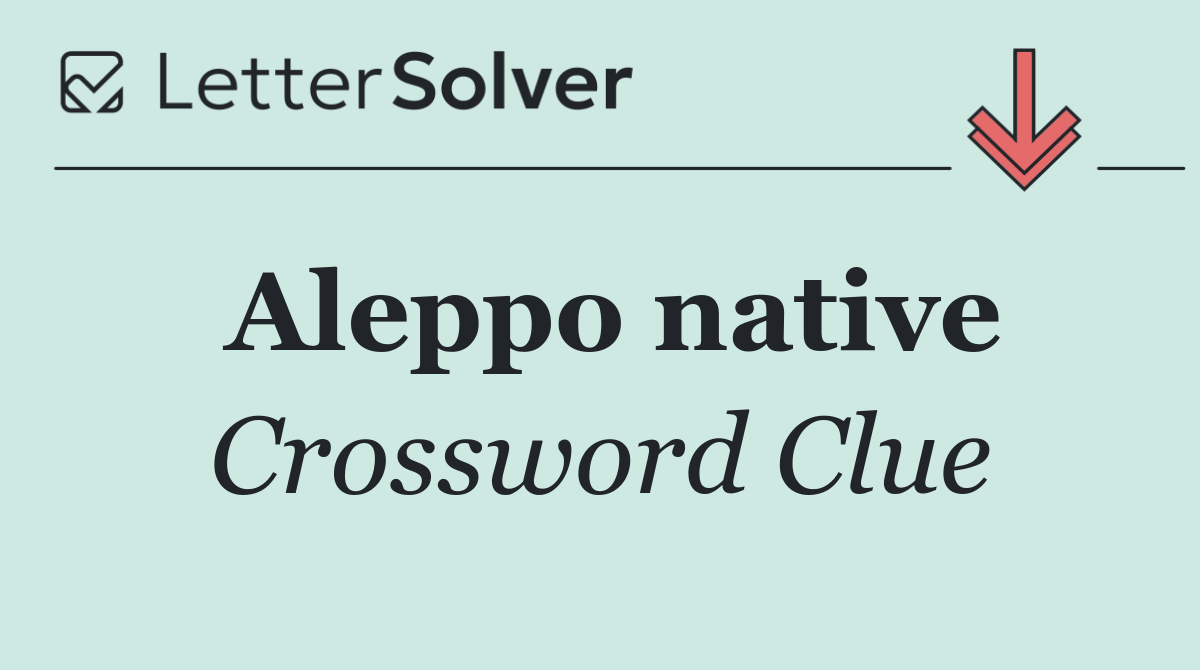 Aleppo native