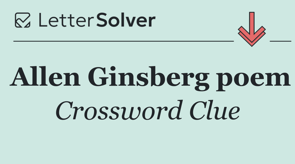 Allen Ginsberg poem