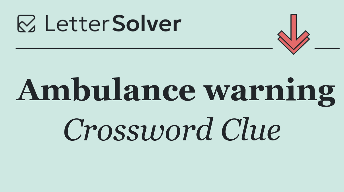 Ambulance warning
