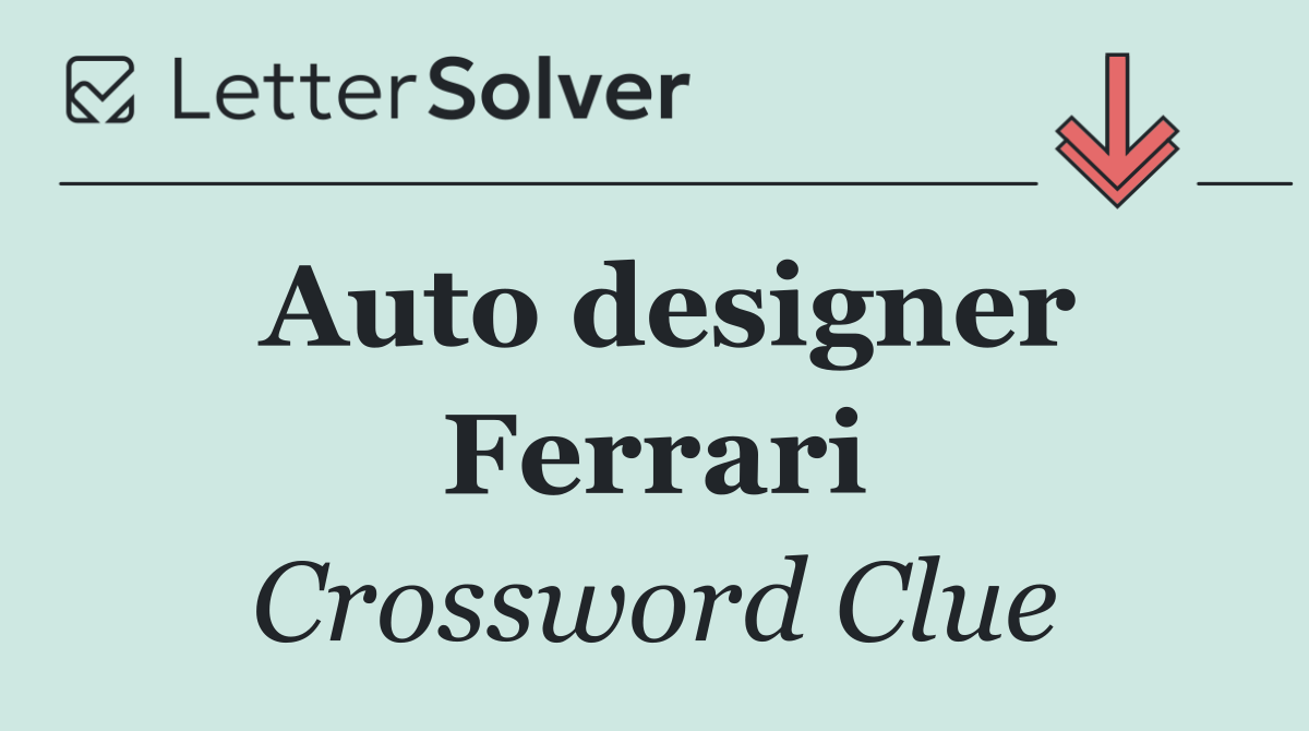 Auto designer Ferrari