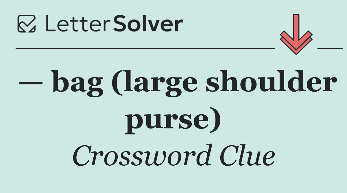 — bag (large shoulder purse)
