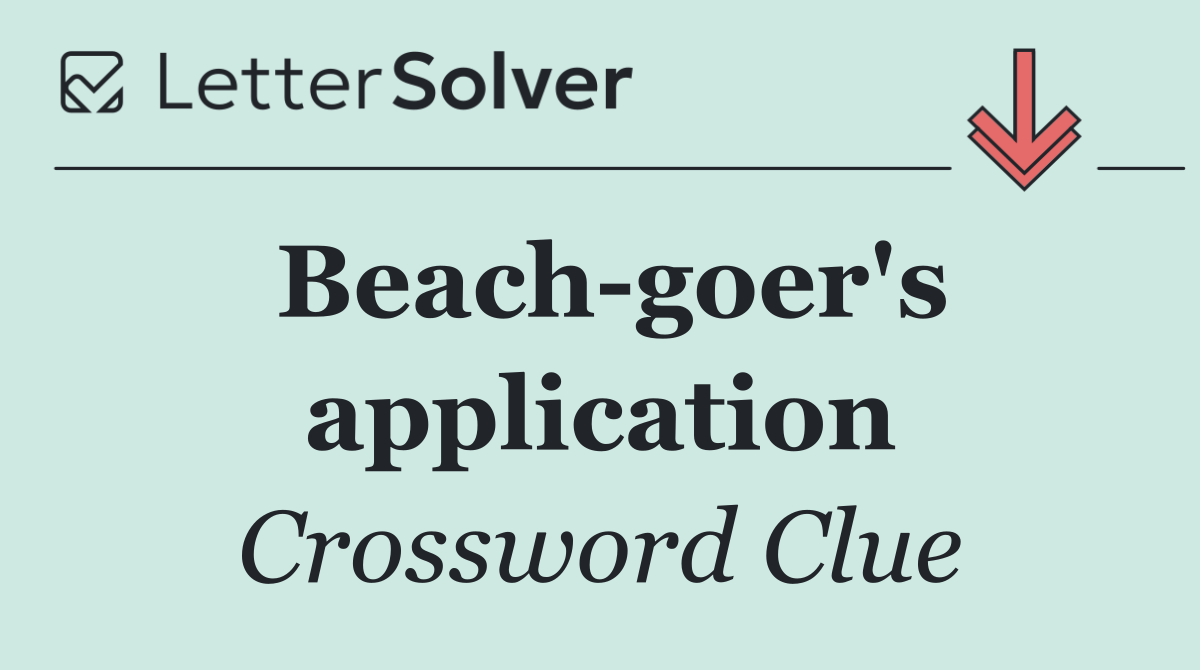 Beach goer's application