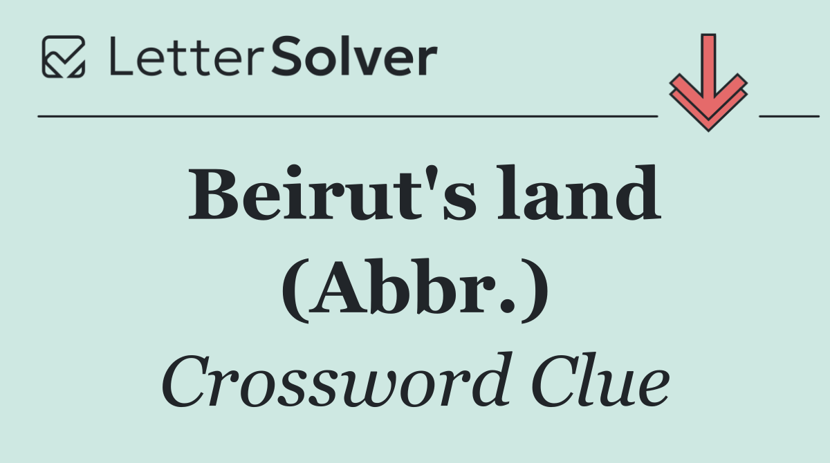 Beirut's land (Abbr.)