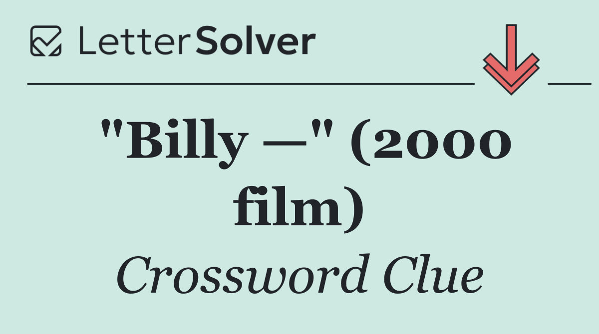 "Billy —" (2000 film)