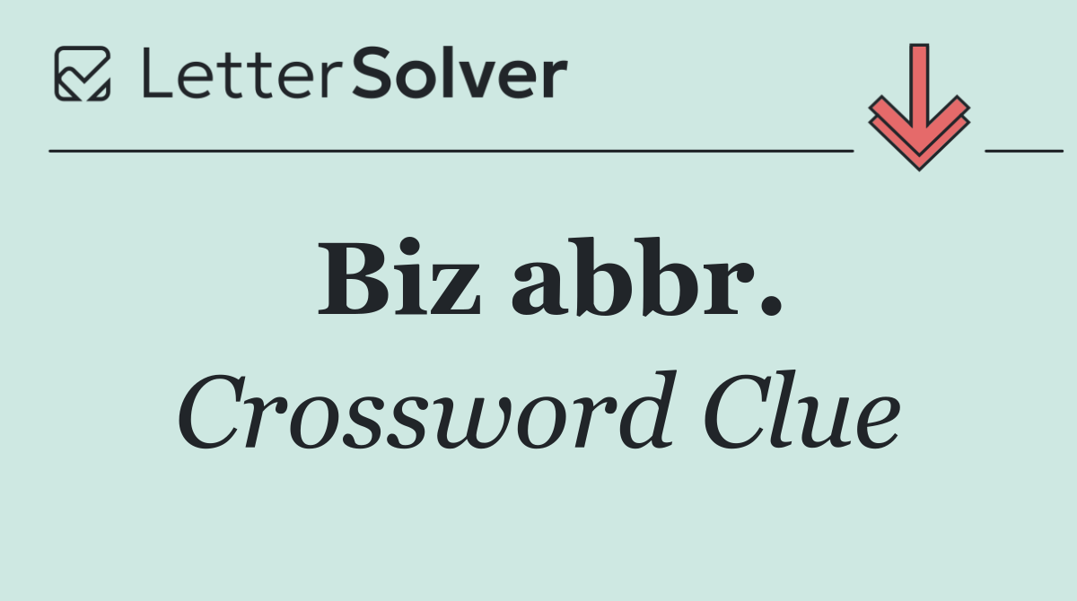 Biz abbr.