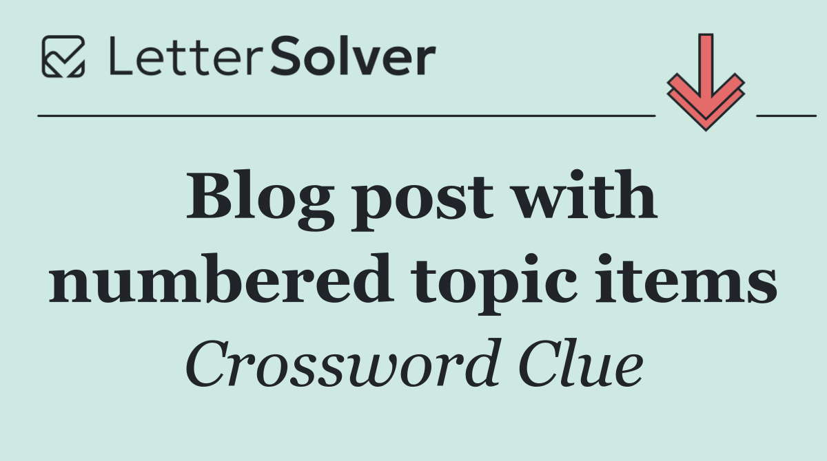 Blog post with numbered topic items