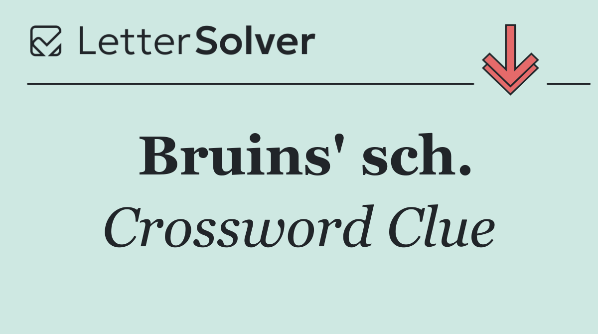 Bruins' sch.