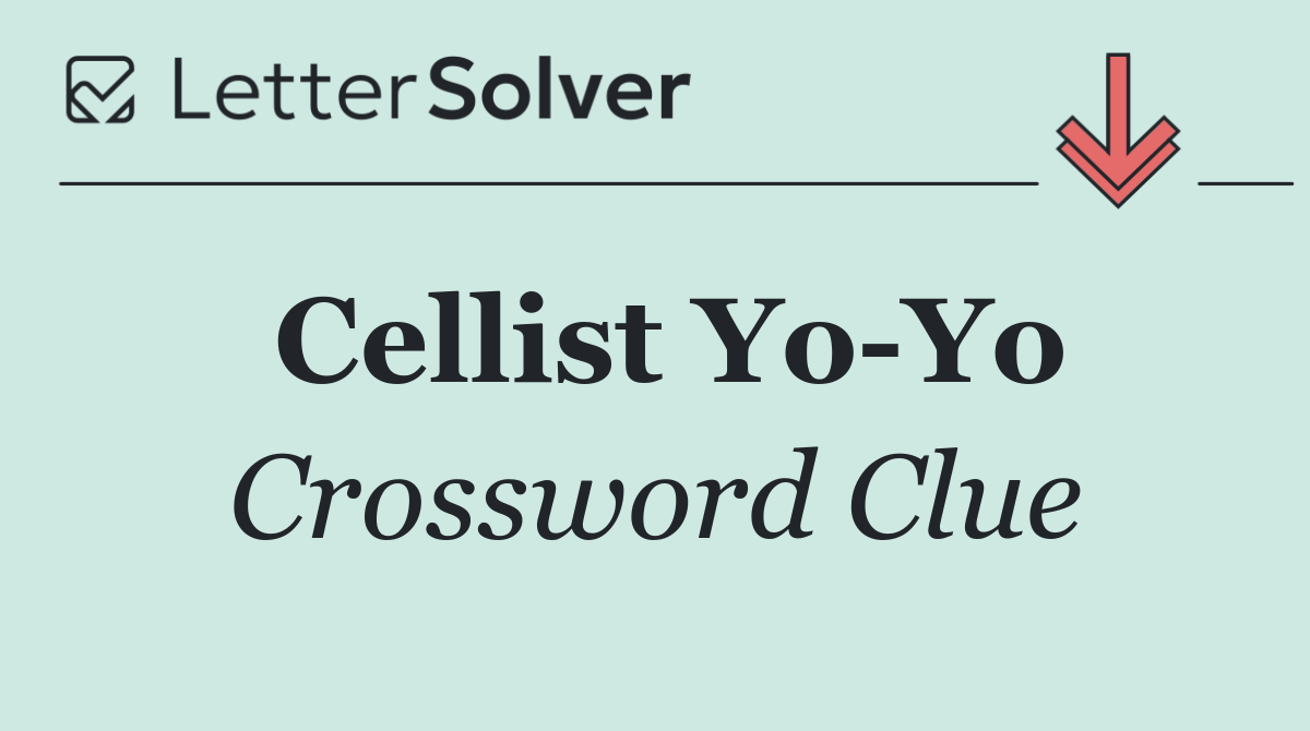 Cellist Yo Yo