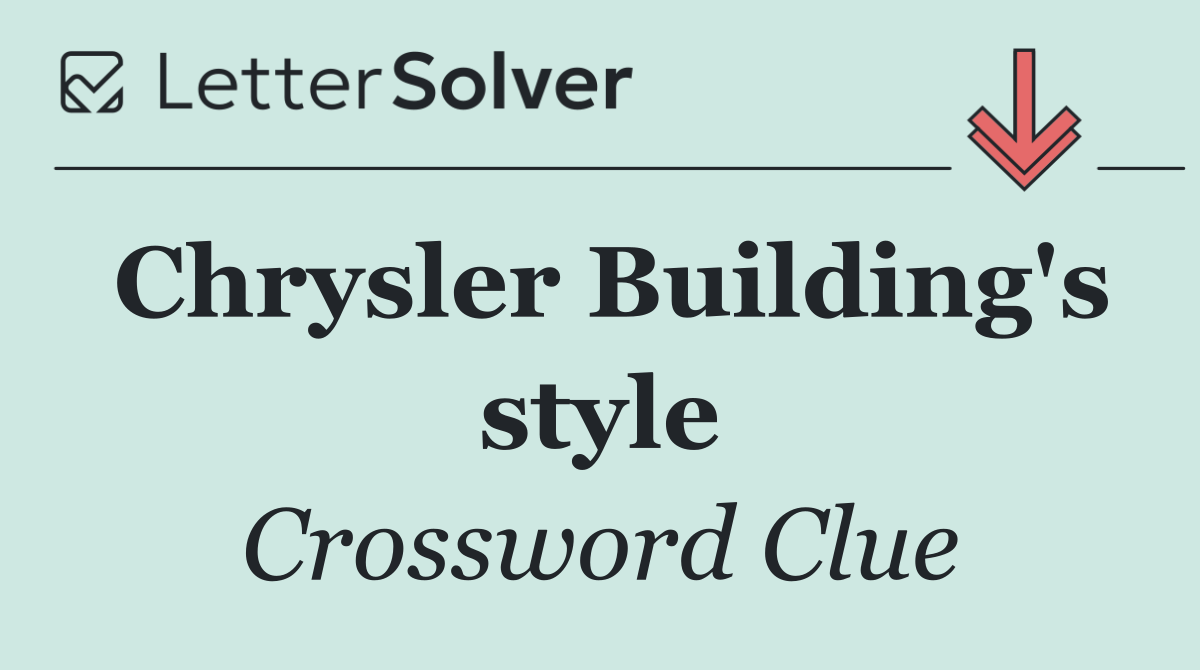 Chrysler Building's style