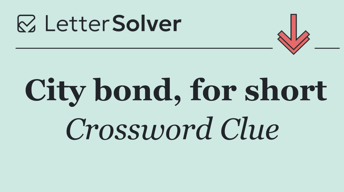 City bond, for short