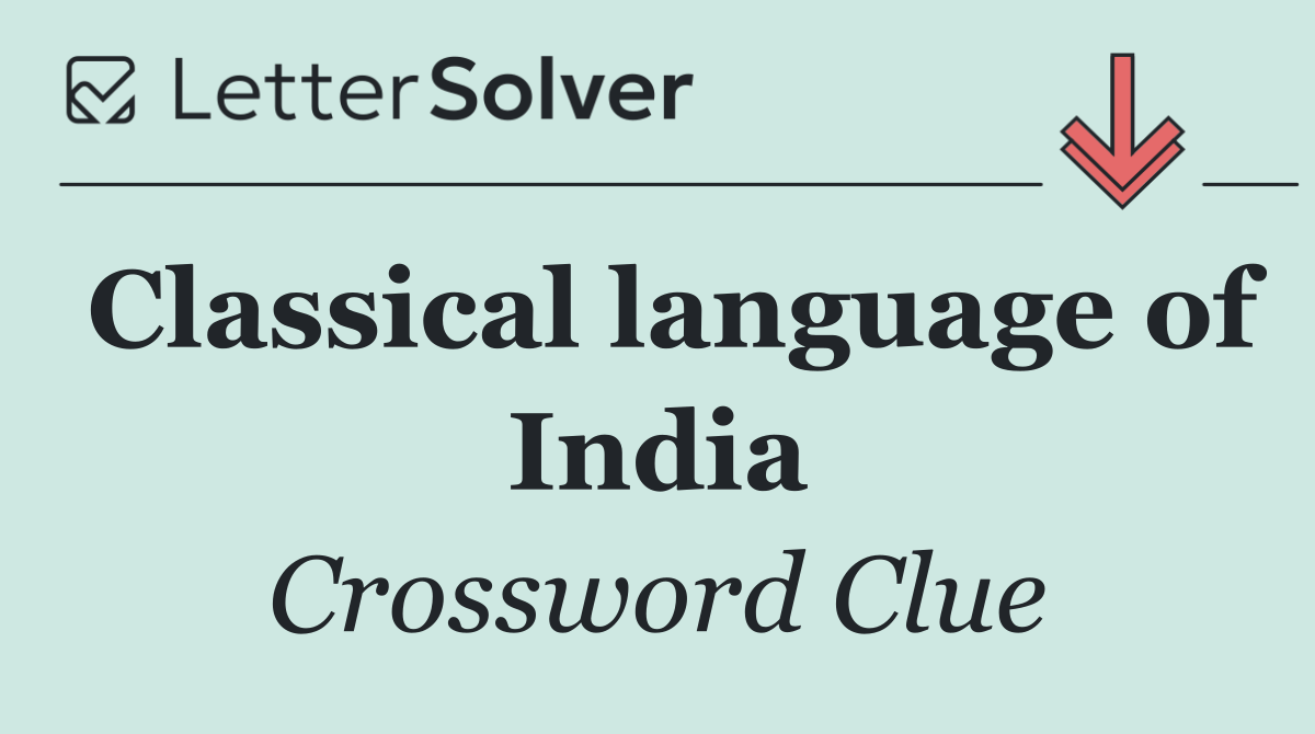 Classical language of India