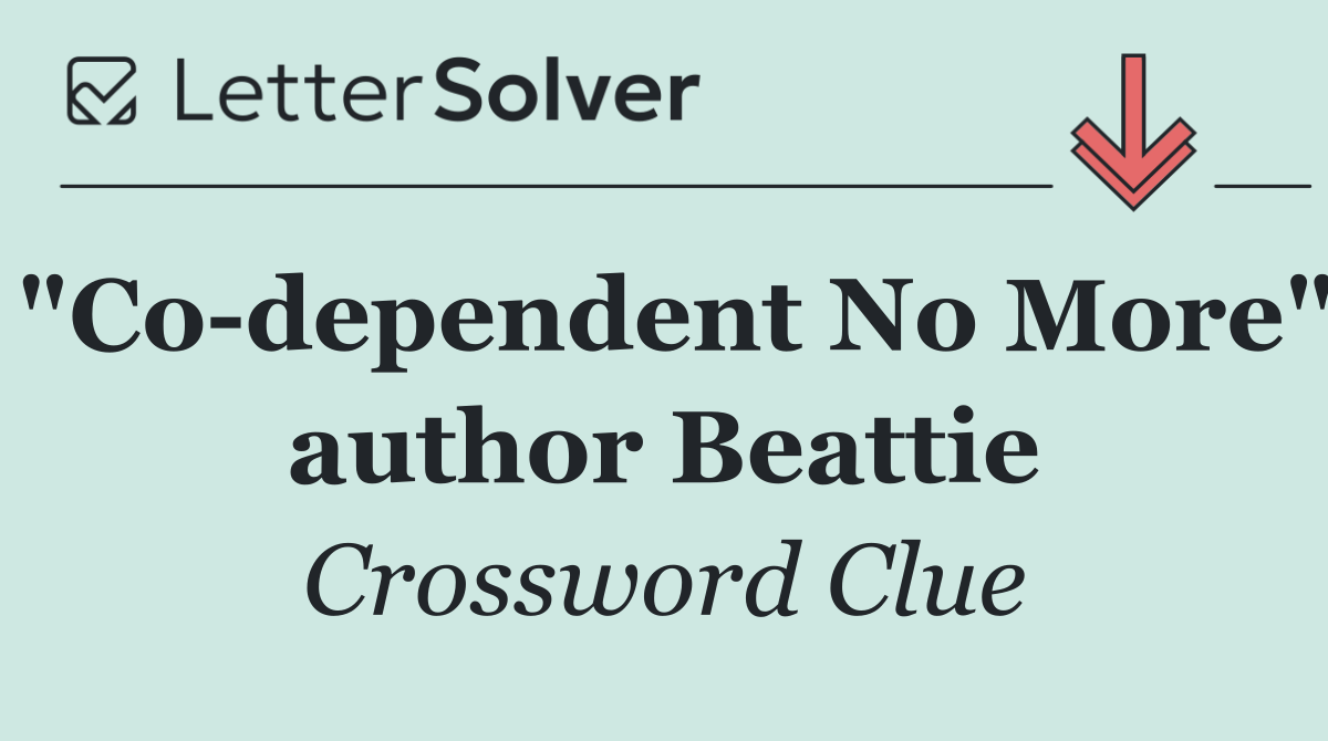 "Co dependent No More" author Beattie
