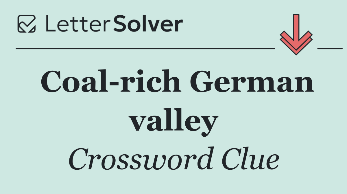 Coal rich German valley