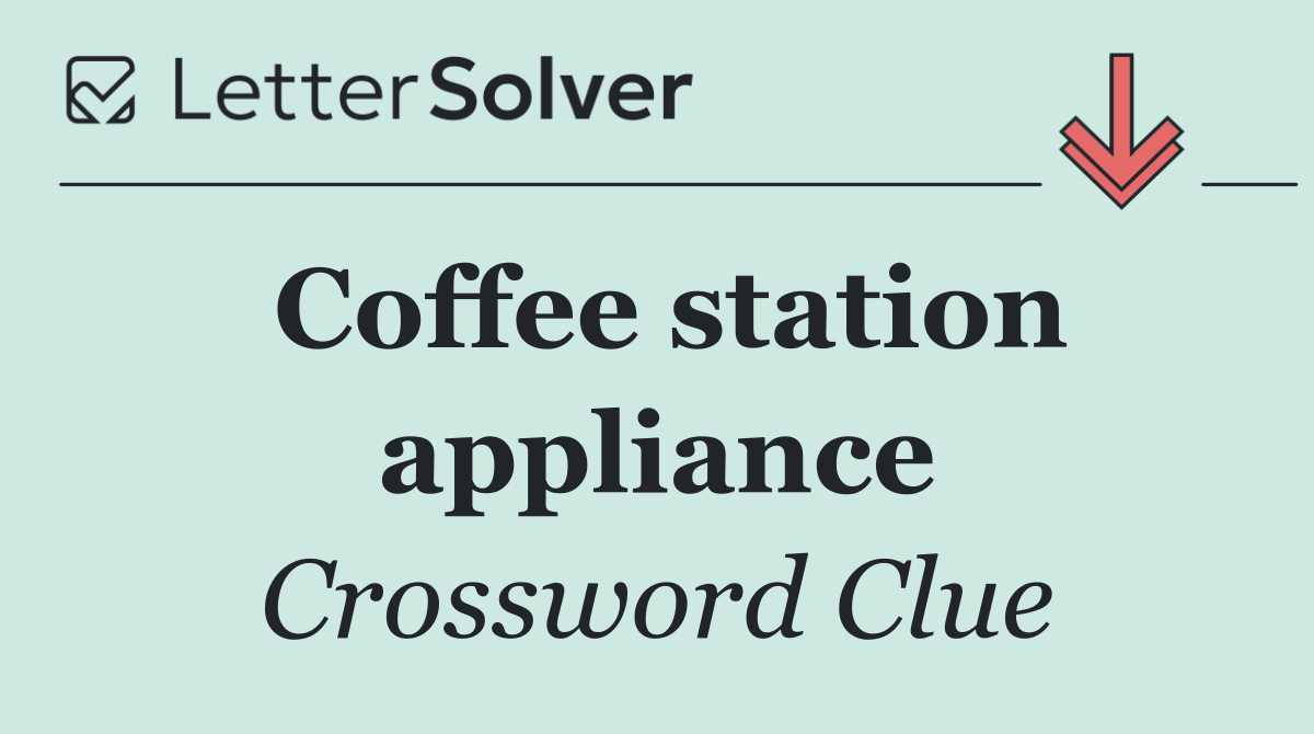 Coffee station appliance