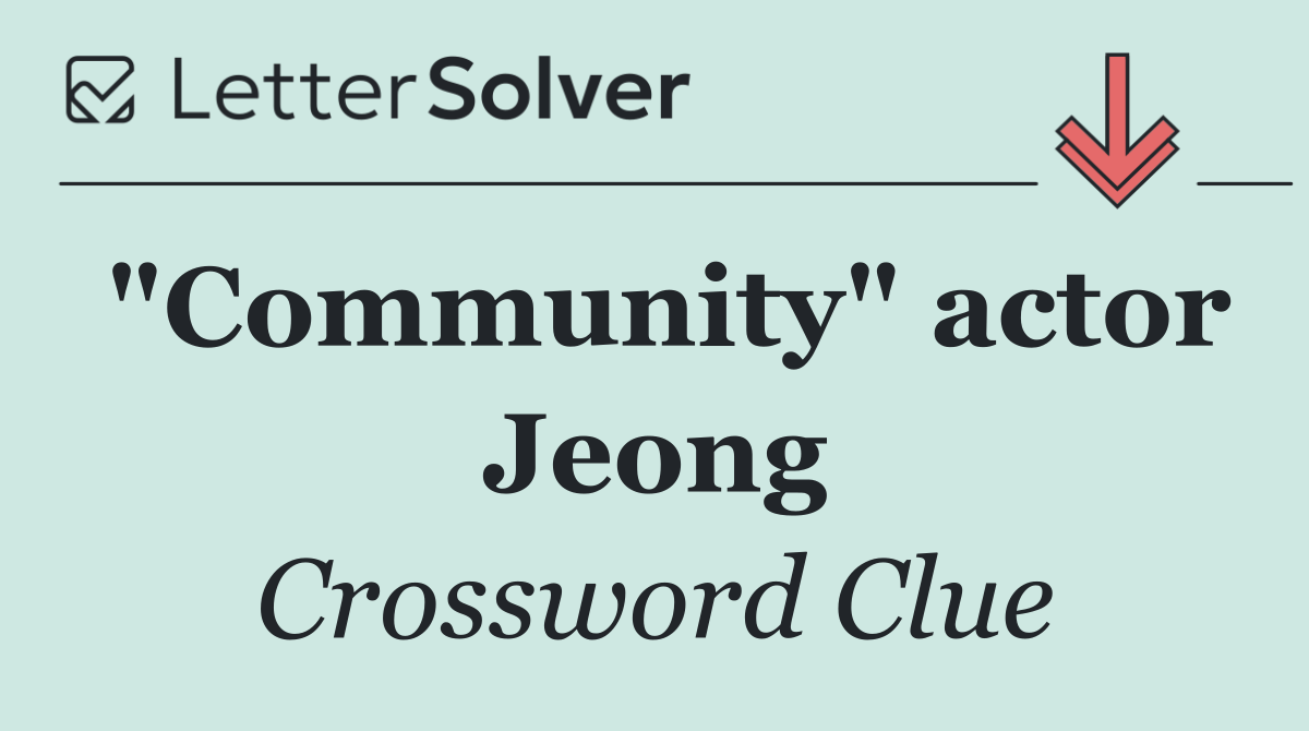 "Community" actor Jeong