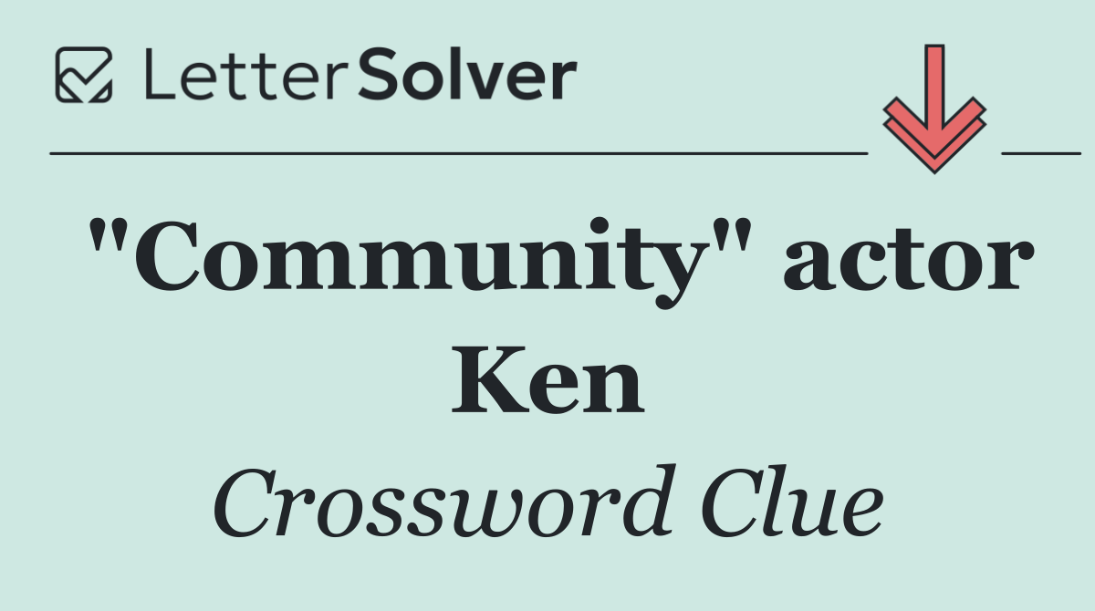 "Community" actor Ken