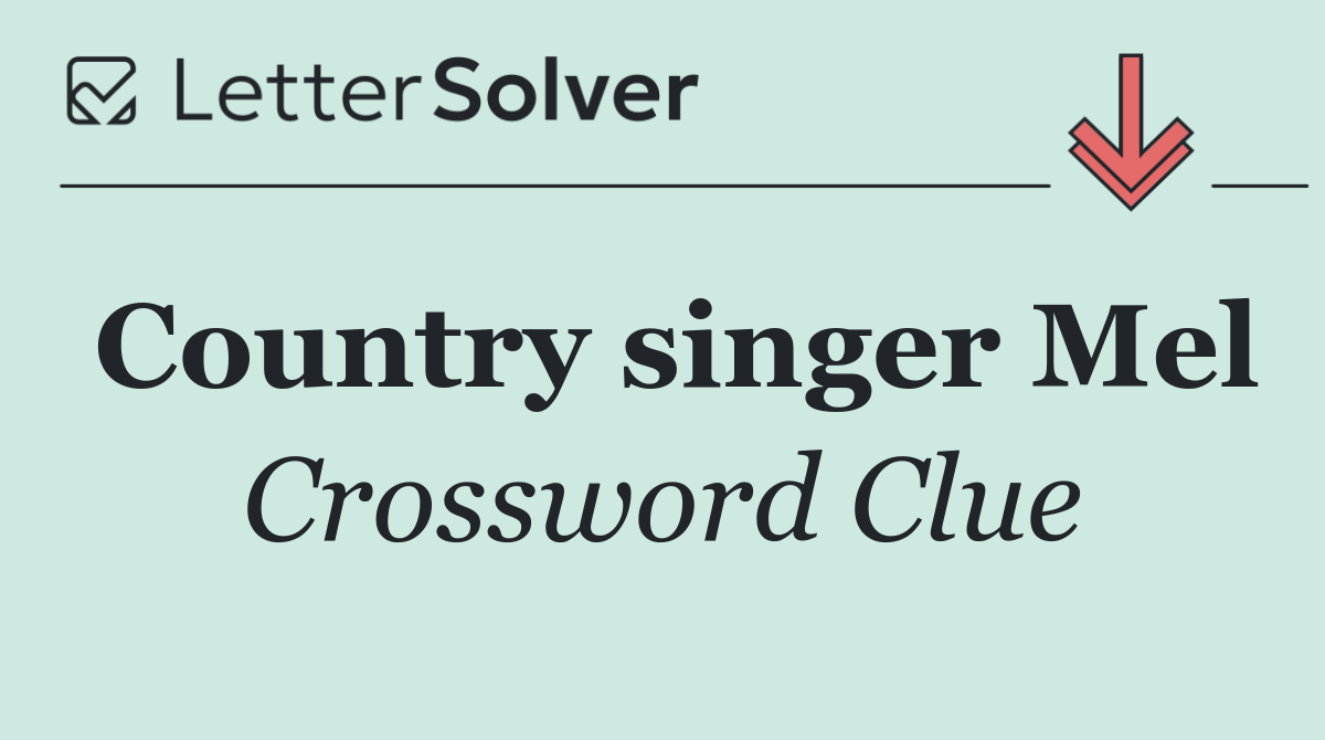 Country singer Mel
