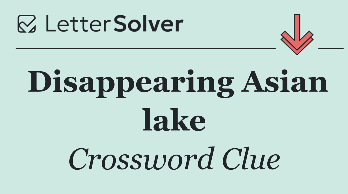 Disappearing Asian lake