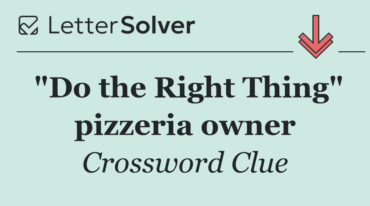 "Do the Right Thing" pizzeria owner
