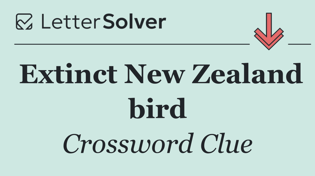 Extinct New Zealand bird