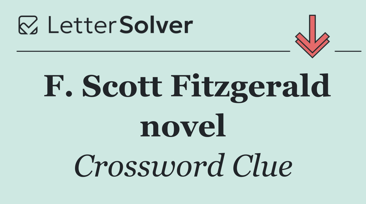 F. Scott Fitzgerald novel