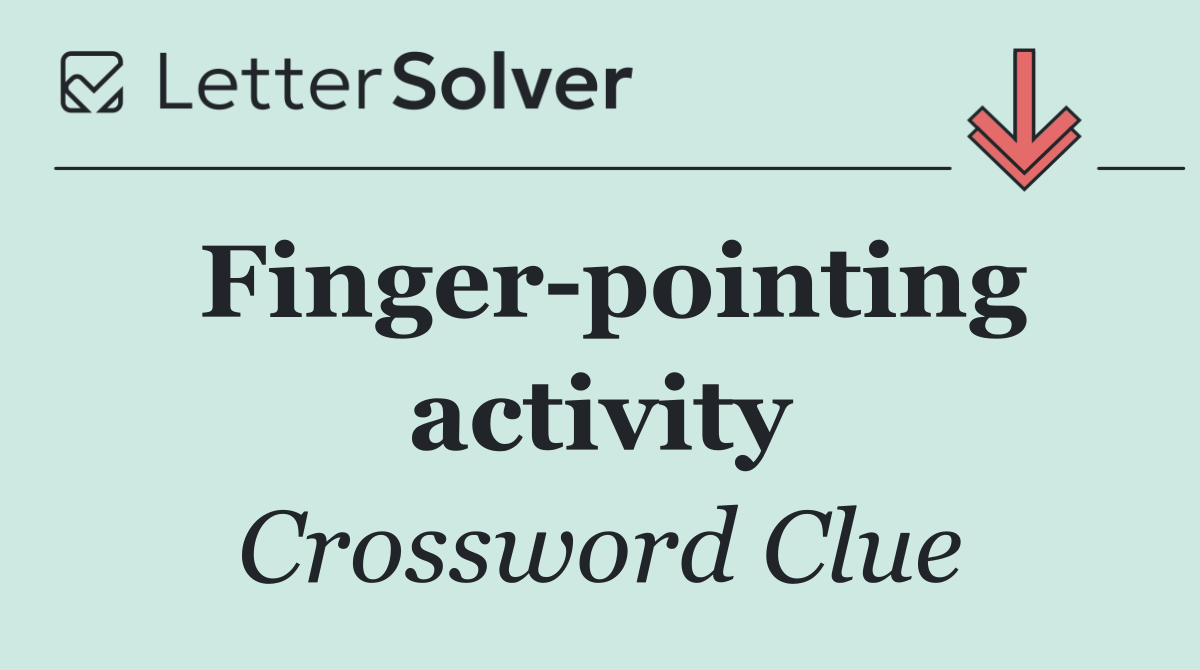Finger pointing activity
