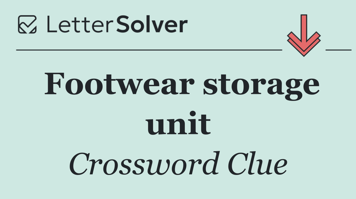 Footwear storage unit