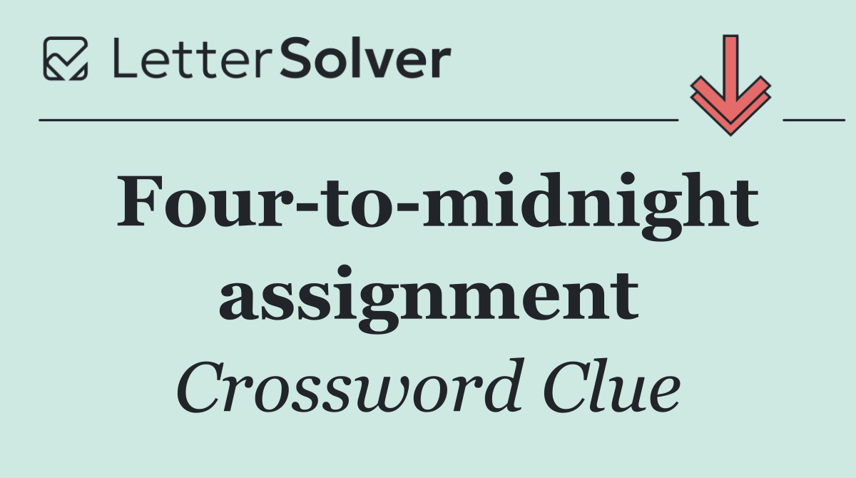 Four to midnight assignment