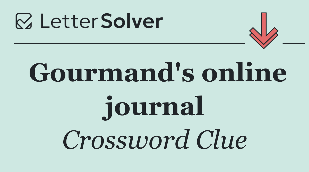 Gourmand's online journal