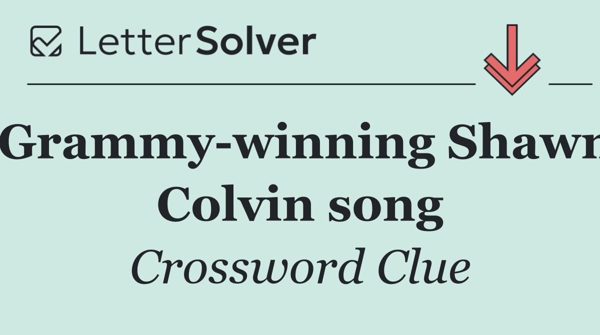 Grammy winning Shawn Colvin song
