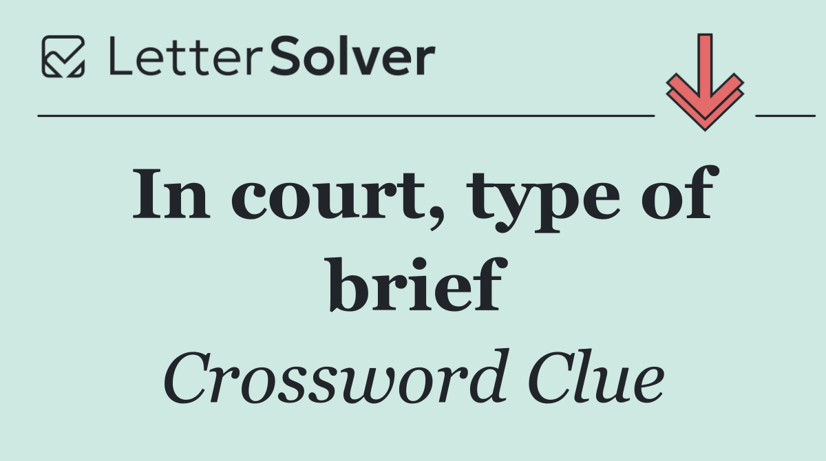 In court, type of brief