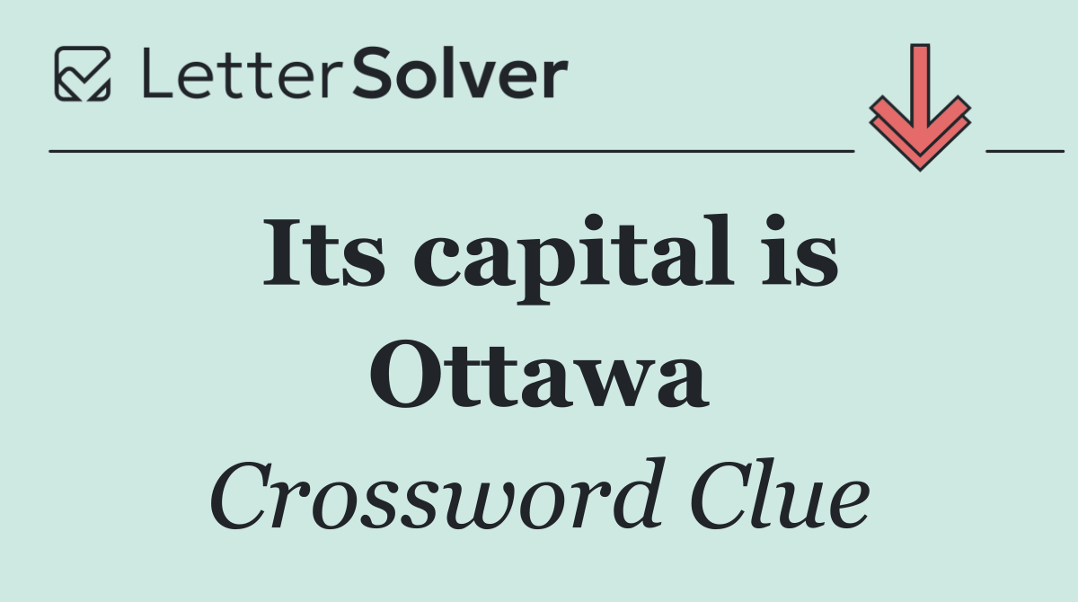 Its capital is Ottawa
