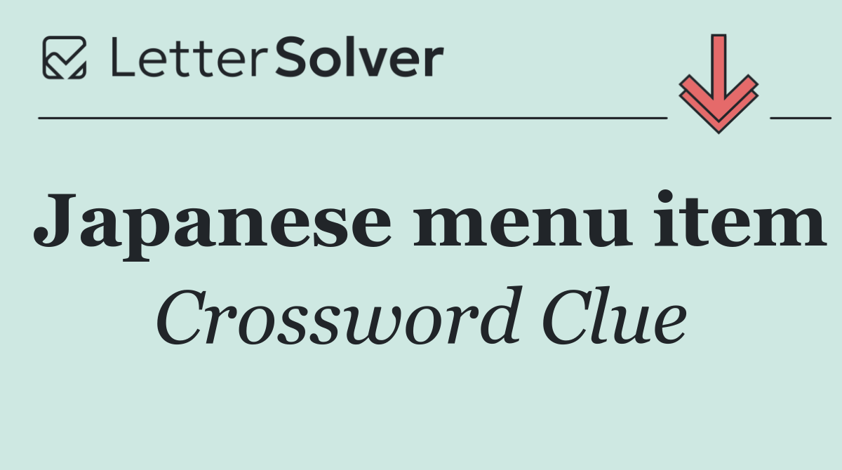 Japanese menu item