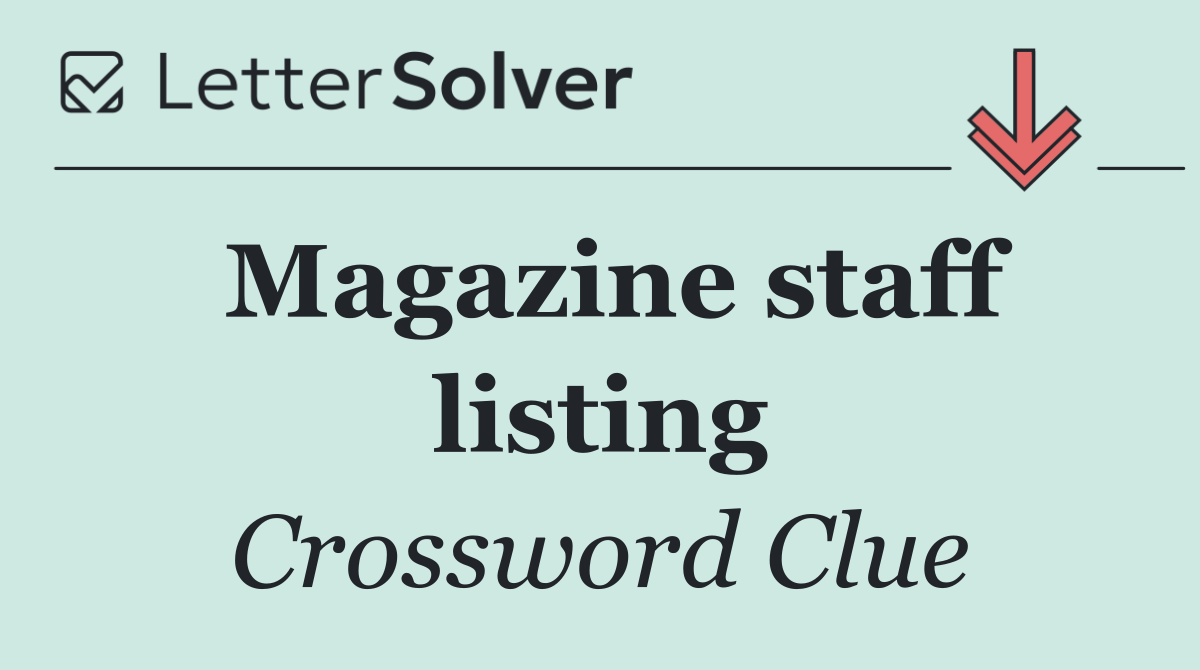 Magazine staff listing