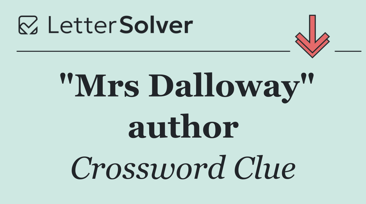 "Mrs Dalloway" author