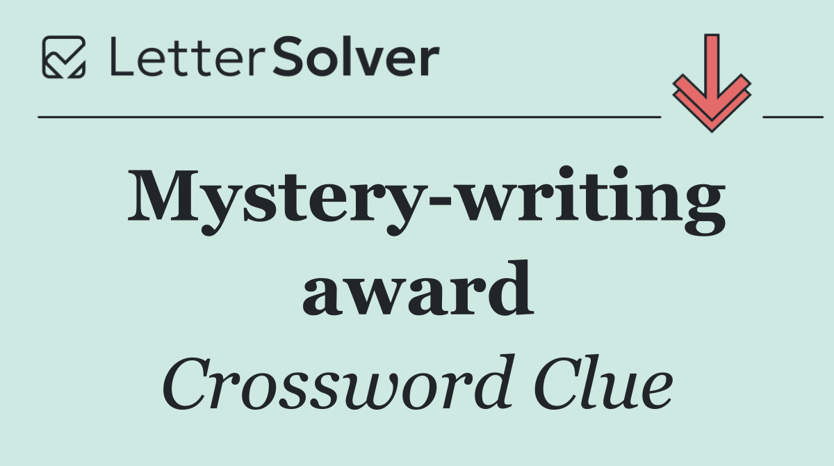 Mystery writing award