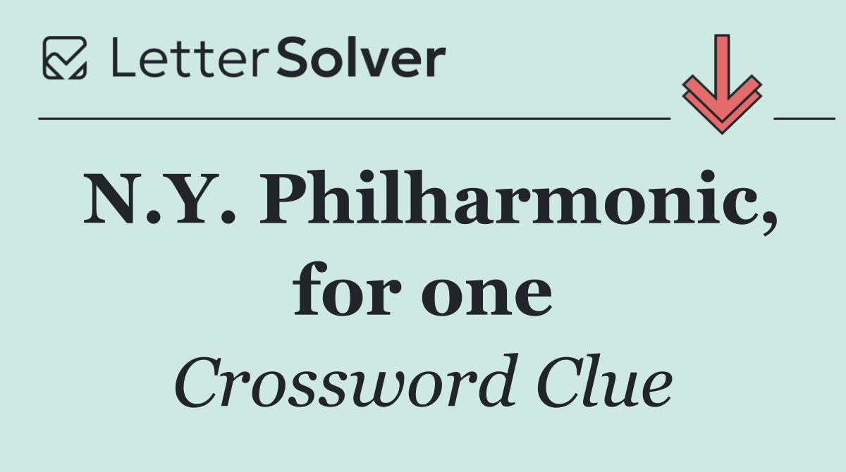 N.Y. Philharmonic, for one
