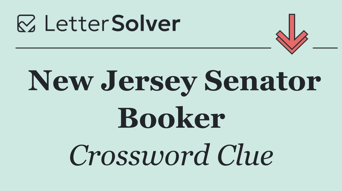 New Jersey Senator Booker