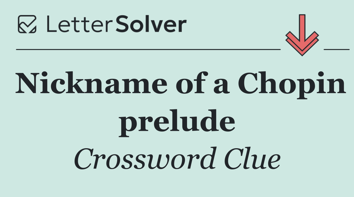 Nickname of a Chopin prelude