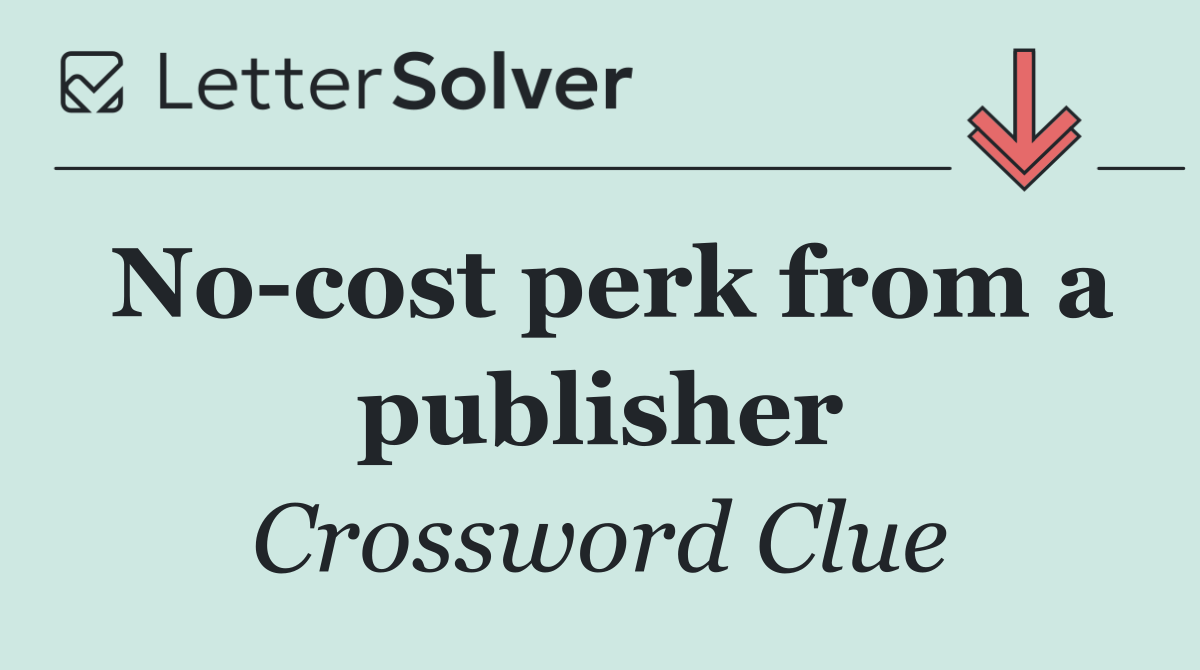 No cost perk from a publisher