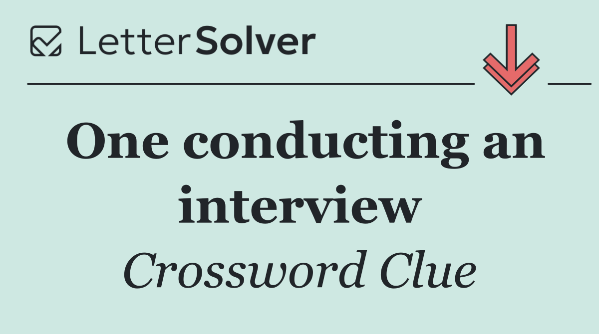 One conducting an interview