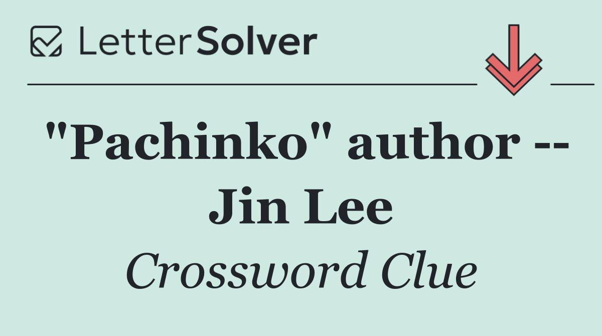"Pachinko" author    Jin Lee