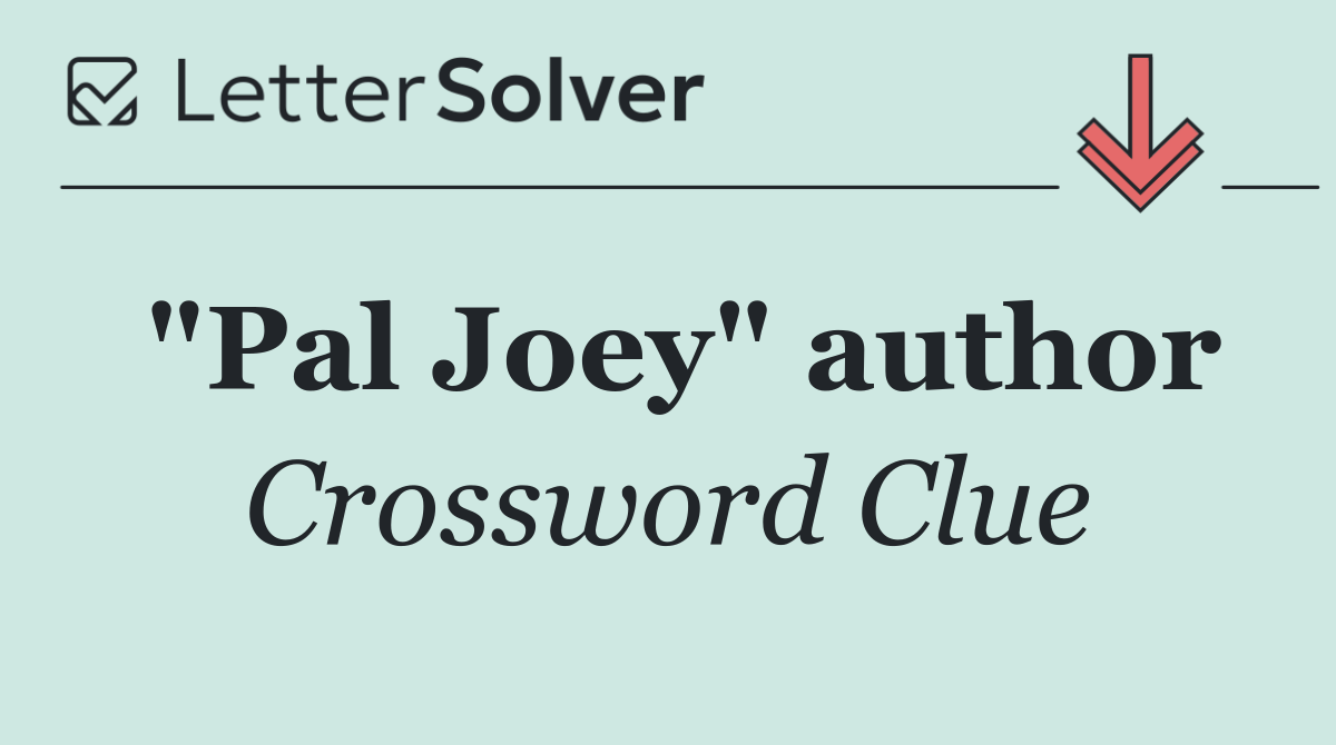 "Pal Joey" author