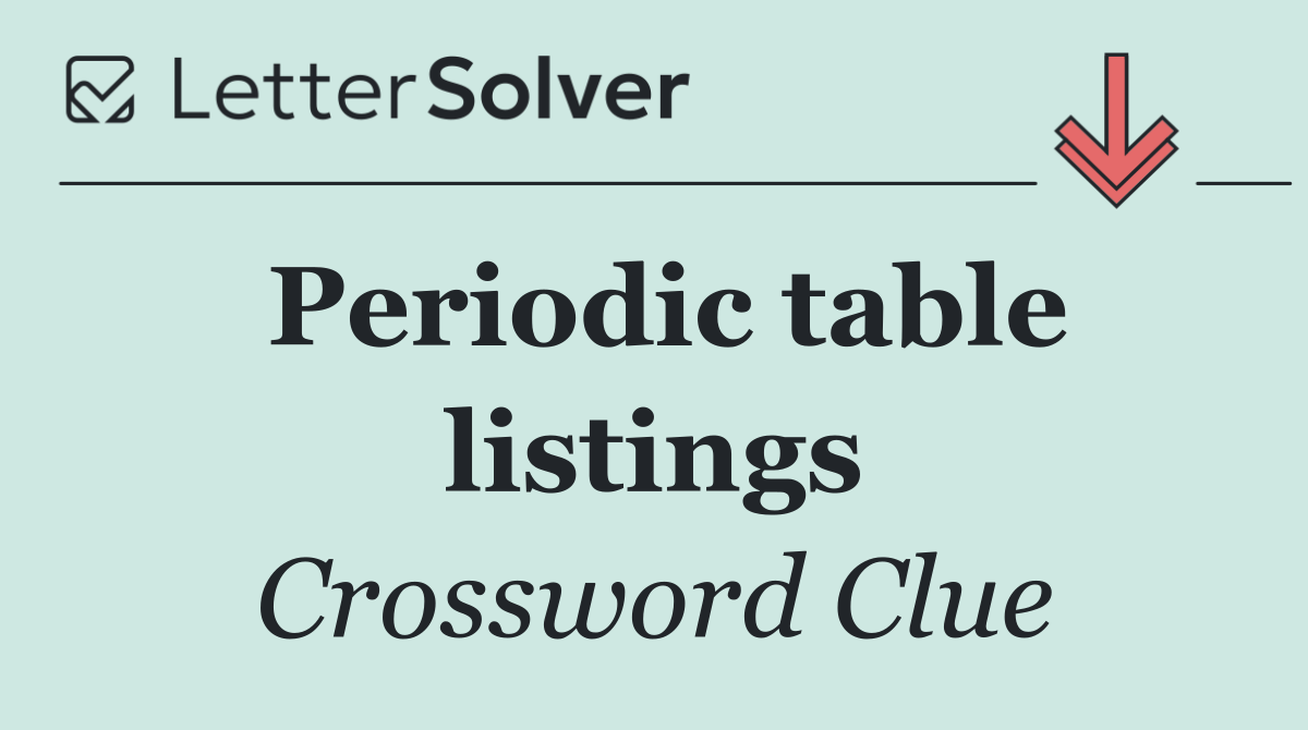 Periodic table listings