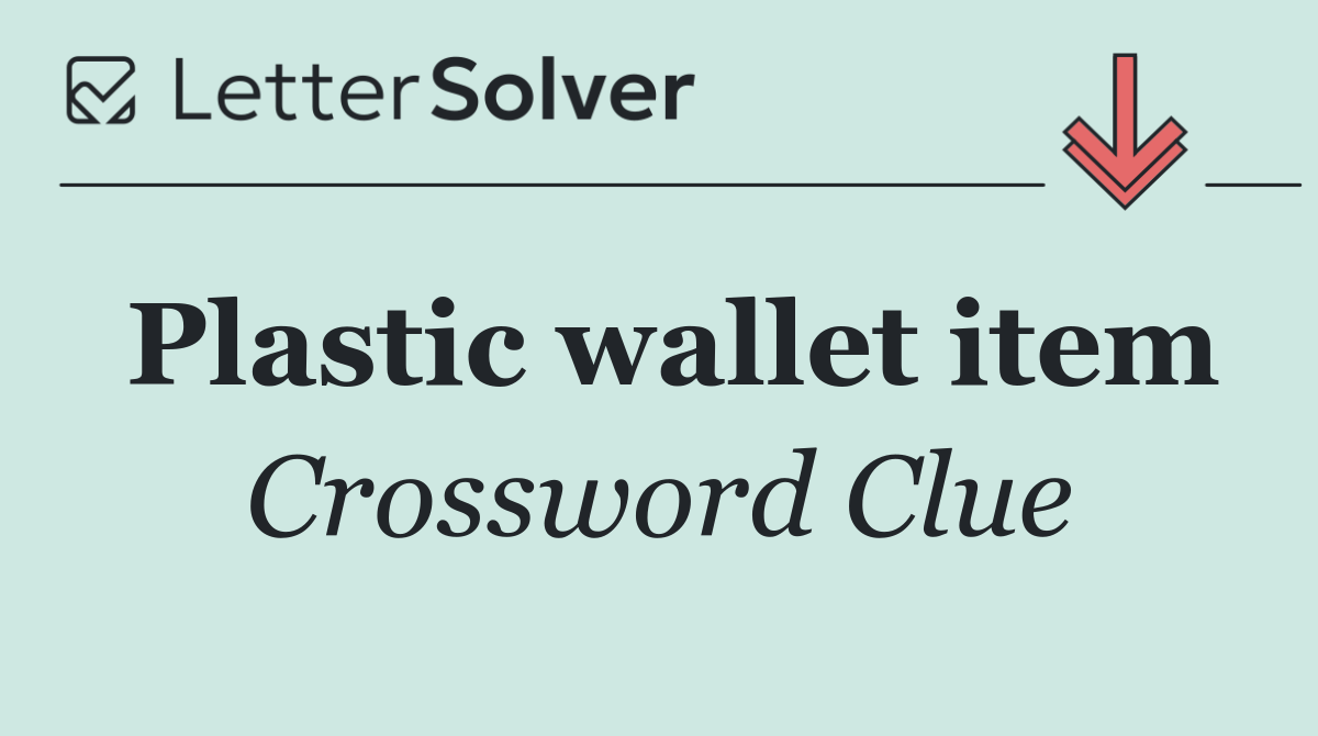 Plastic wallet item