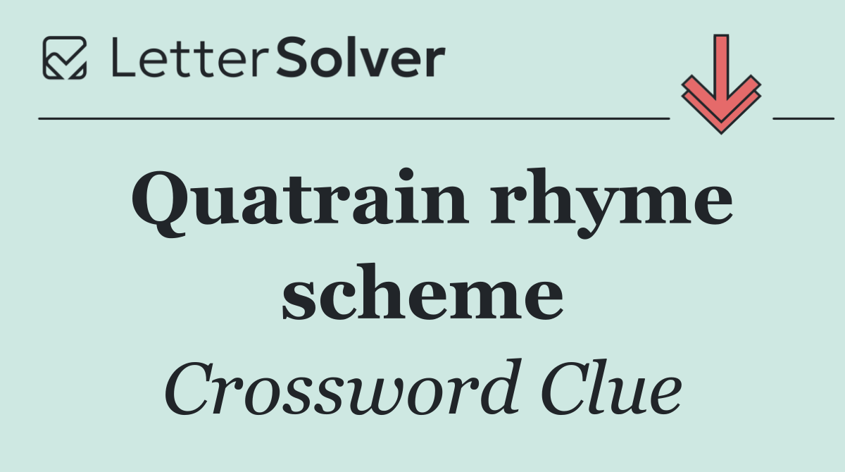 Quatrain rhyme scheme