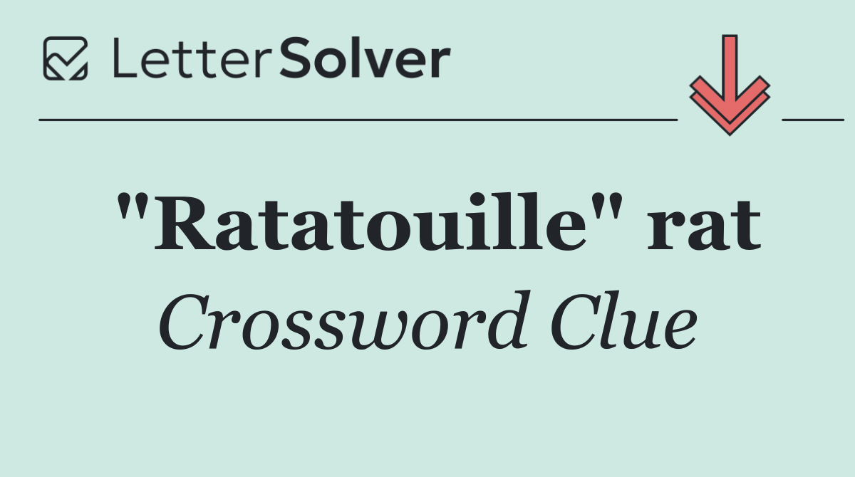 "Ratatouille" rat